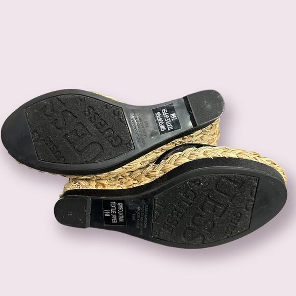 Guess by Marciano strappy 5” wedges 2” platform braided jute size 7.5 - Picture 6 of 6